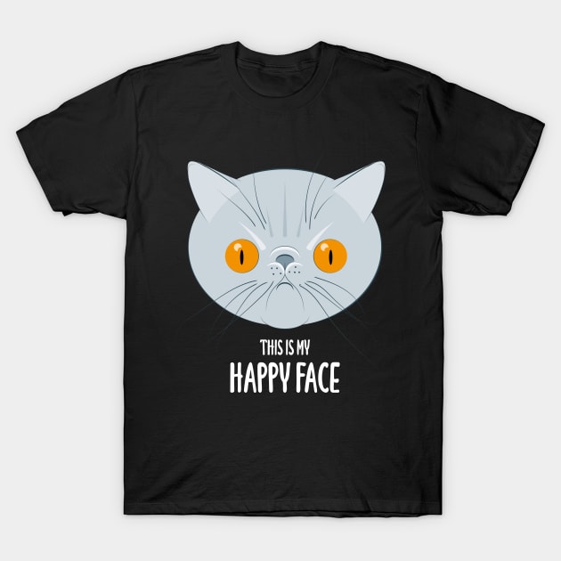 This is my happy face - exotic cat T-Shirt by Wonderingalice